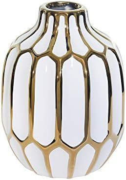 Sagebrook Home 12540-04 Ceramic Vase 8", White/Gold, 5.75 x 5.75 x 8 inches | Amazon (US)