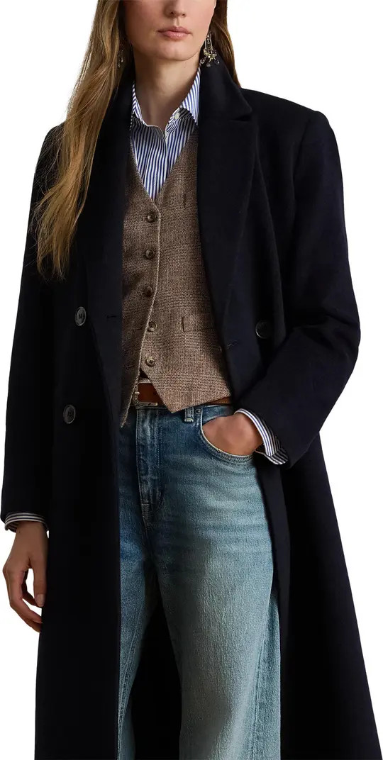 Double Breasted Wool Blend Reefer Coat | Nordstrom