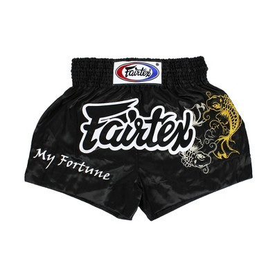 Fairtex BS0639 Fortune Black Muay Thai Boxing Short Fortune Black XX-Large | Target