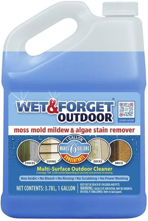 Wet & Forget Moss, Mold, Mildew, & Algae Stain Remover Multi-Surface Outdoor Cleaner Concentrate,... | Amazon (US)