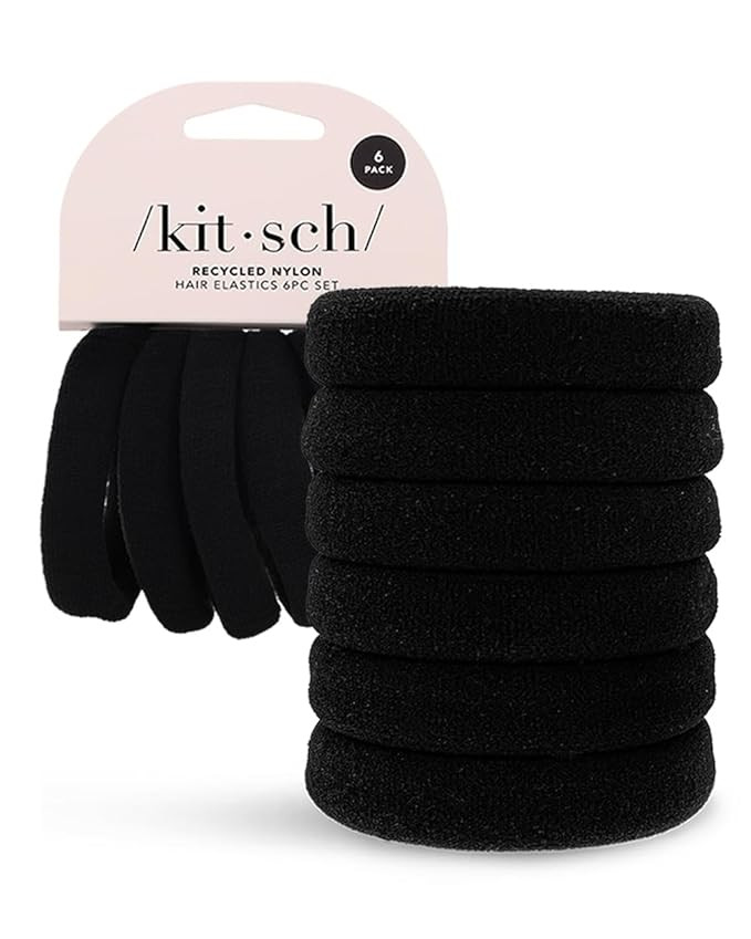 Kitsch Nylon Hair Ties No Damage - Stretchable Hair Bands for Strong All-Day Hold, Ponytail Holde... | Amazon (US)