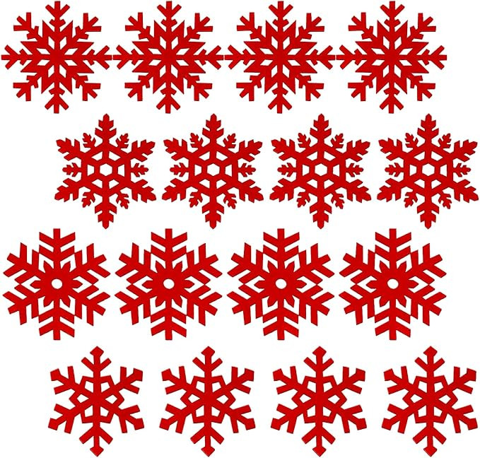 Whaline 16 Pack Snowflake Coasters, Red Christmas Cup Mats Wine Tea Coffee Mats Gift Box Decor fo... | Amazon (US)