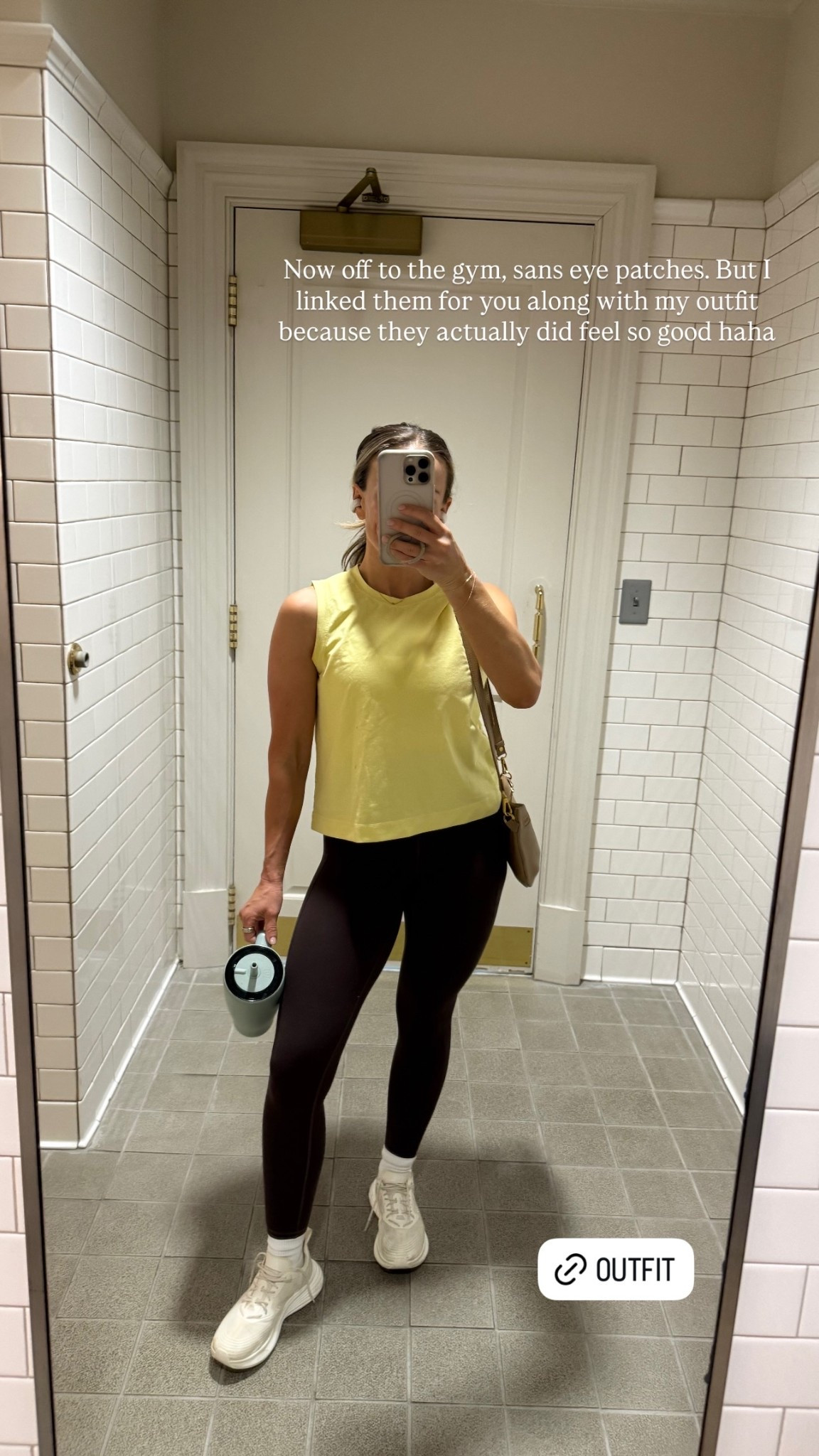 Now off to the gym, sans eye patches. But I linked them for you along with my outfit because they actually did feel so good haha