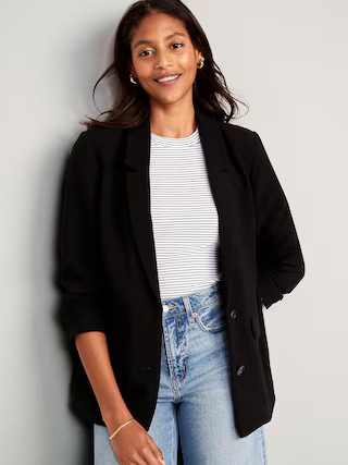 Crepe Suit Blazer for Women | Old Navy (US)