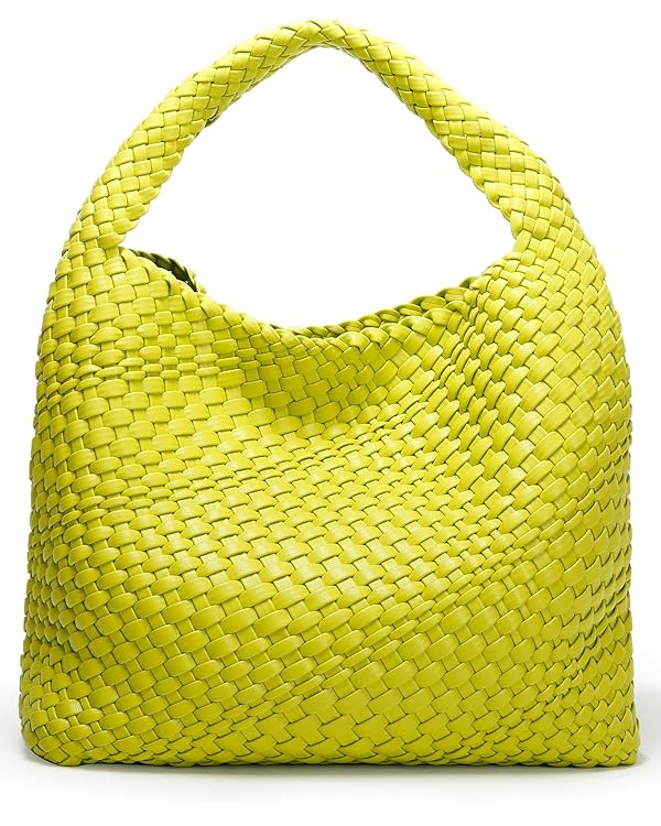 Queenoris Fashion Woven Purse for Women Top-handle Shoulder Bag Soft Summer Hobo Tote Bag | Amazon (US)