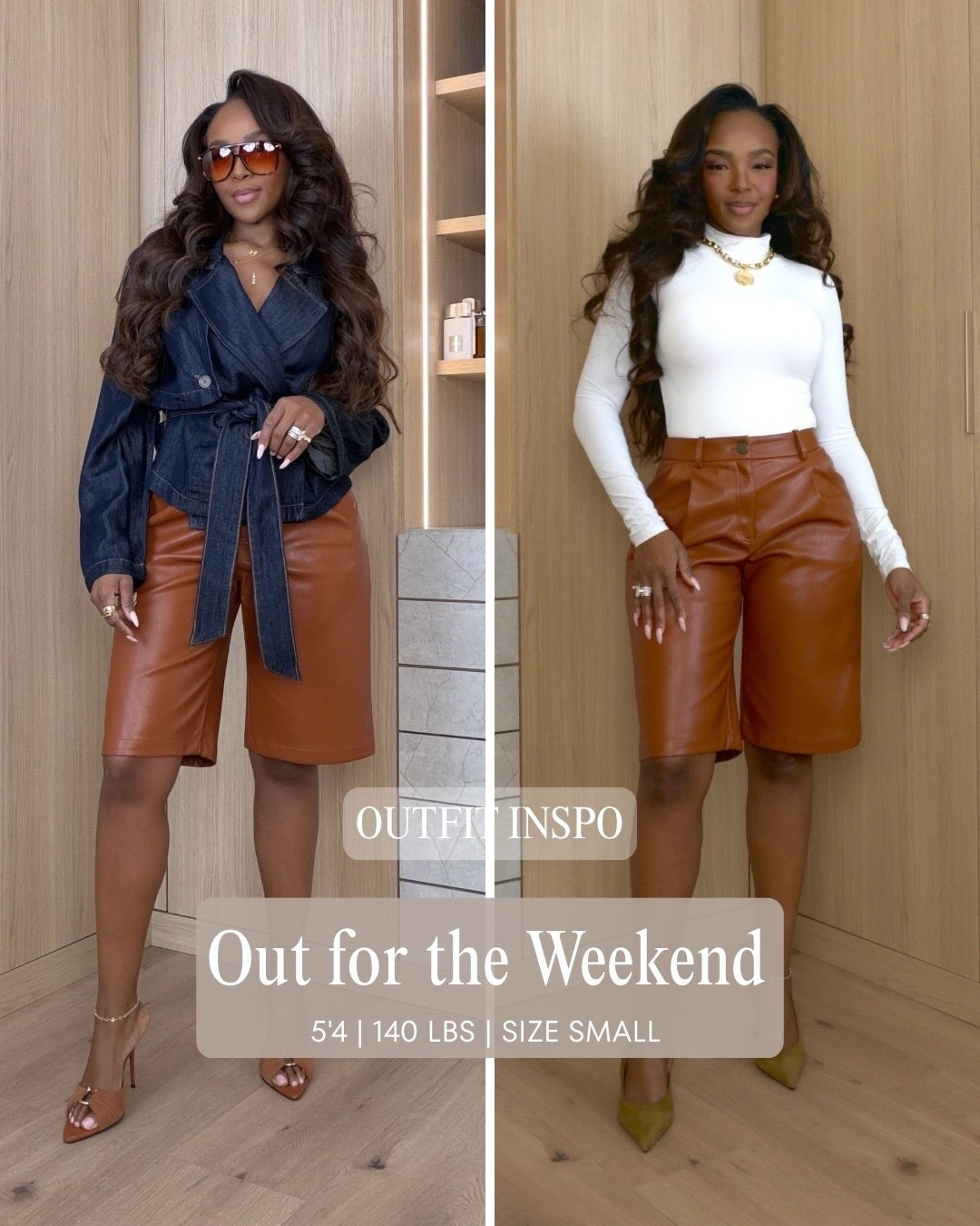 Leather shorts outfit✨ Everything from this look is linked below. 👇🏽

Wearing: Size Small | 5’4” | 140 lbs | 34D-27-40

📲   Download the FREE LTK app & follow me (@kirasfashionfinds) to shop all my daily finds.  #LTKootd #LTKPetite #LTKU