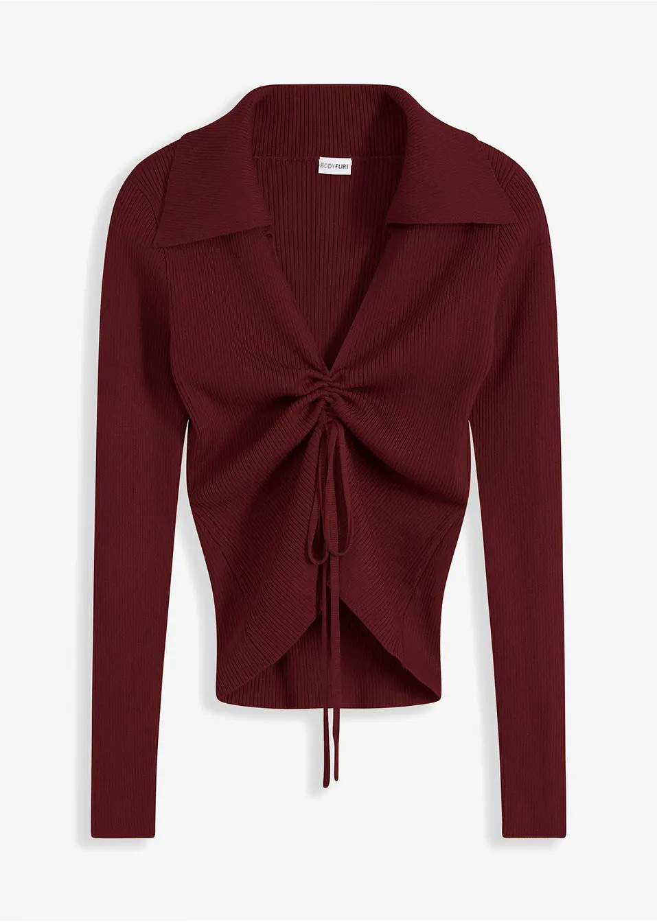 Maglione a coste con arricciatura | Bonprix IT