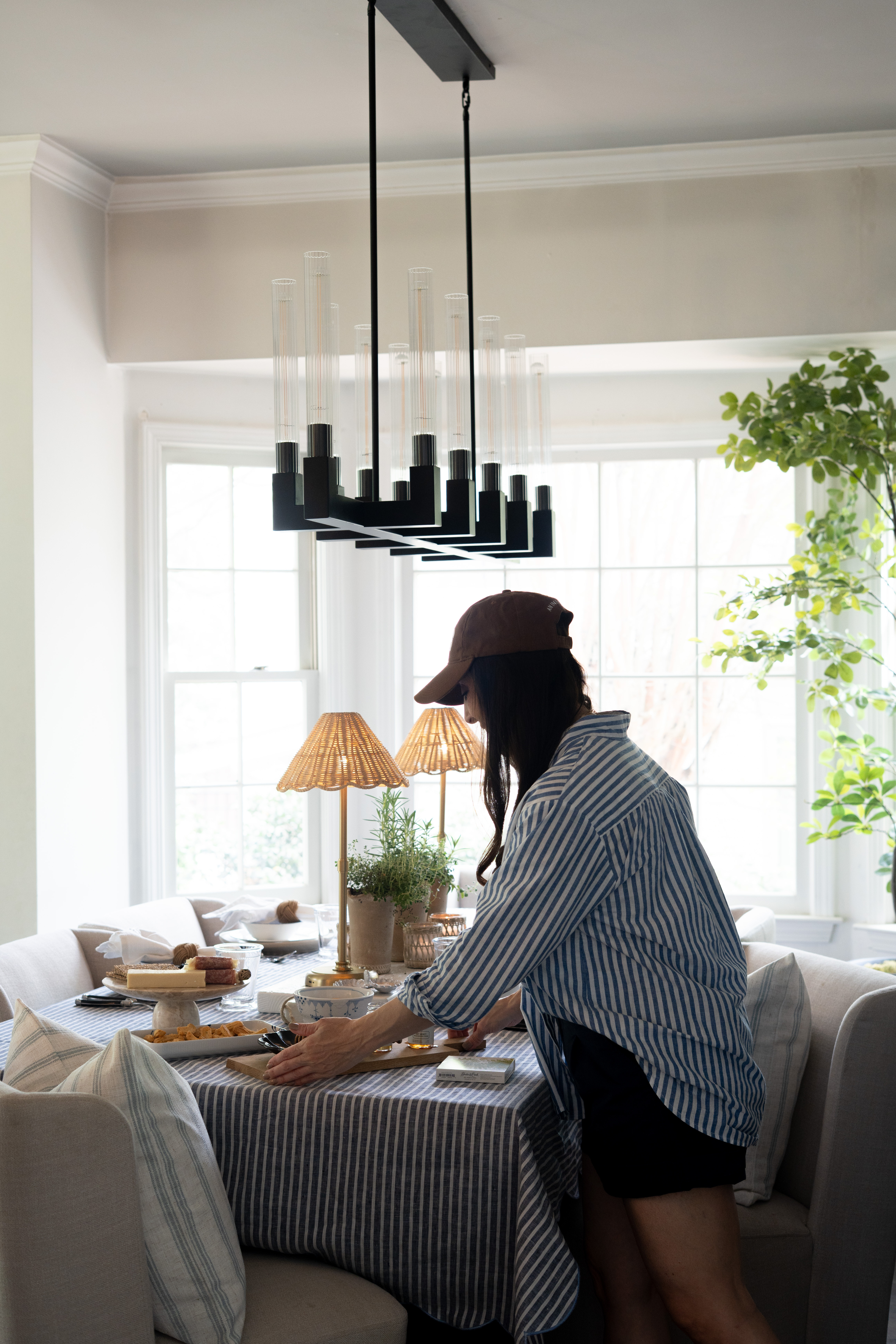 This is one of my favorite parts of hosting, pulling everything together and bringing the table to life. I love building a cohesive tablescape with blue and white place settings, soft striped linens, and warm layered lighting to create a space that feels both elevated and inviting. It is always the small details. Happy Spring! XxV  

 #LTKSeasonal #LTKHome #LTKSaleAlert