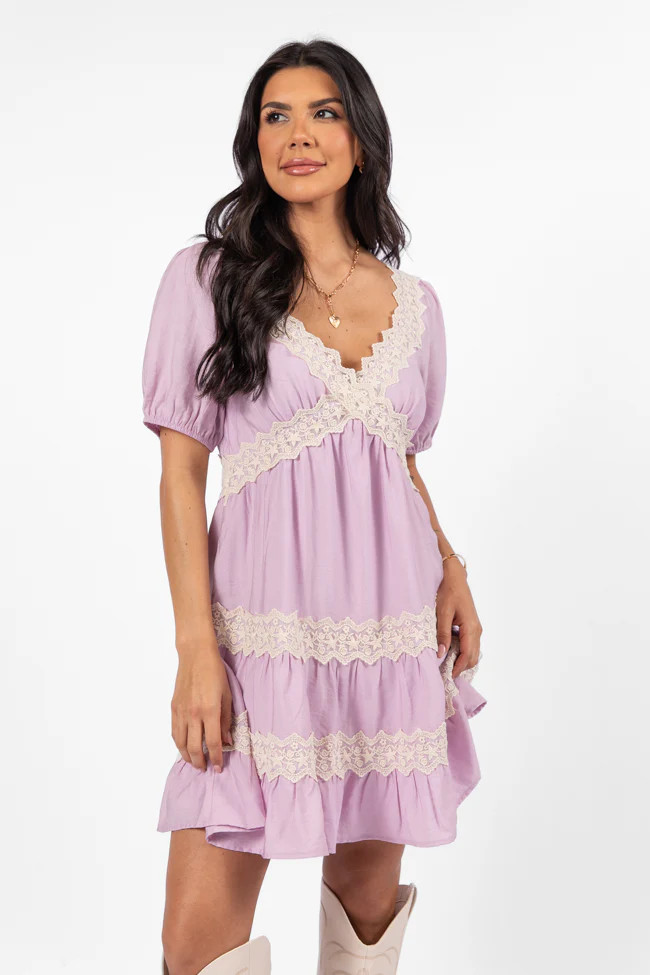 Savor This Feeling Pink Lace Trim Mini Dress FINAL SALE | Pink Lily