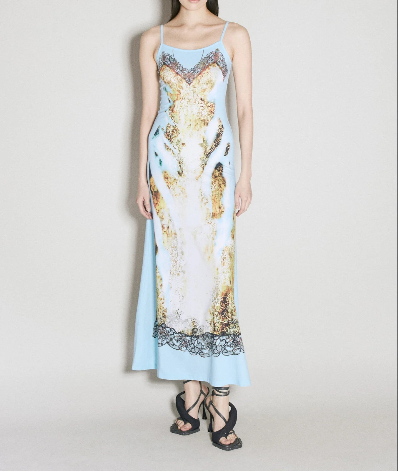 Y/Project Lace Printed Maxi Dress | Cettire Global