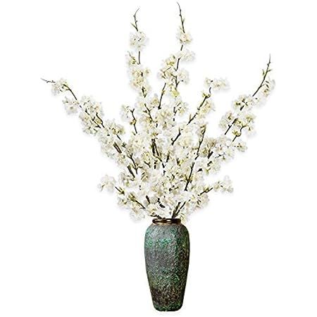 Charmly 5 Pcs Artificial Plum Blossom Fake Wintersweet Long Stem Plastic Flowers Home Hotel Office W | Amazon (US)