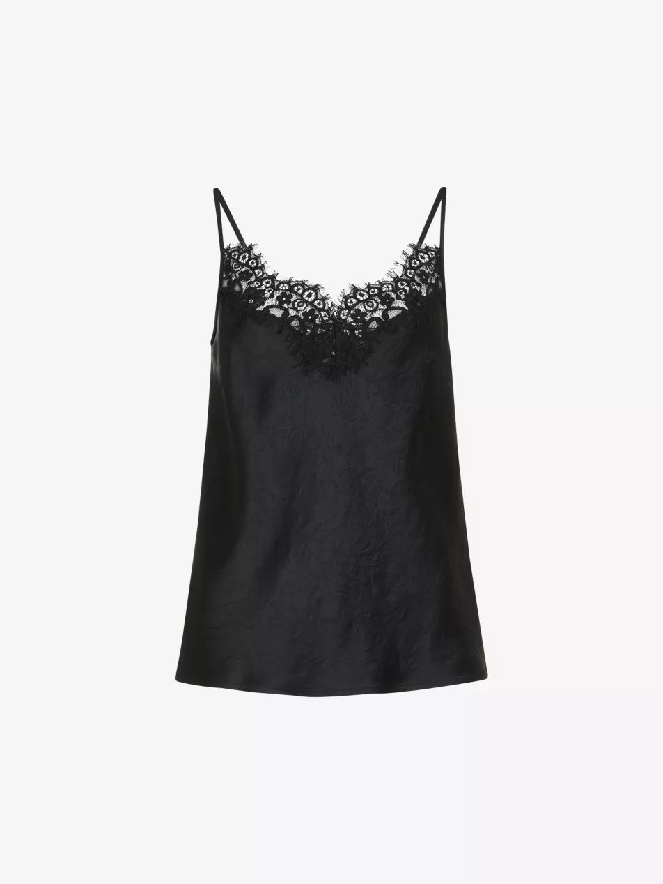 Lace-trim satin cami top | Selfridges