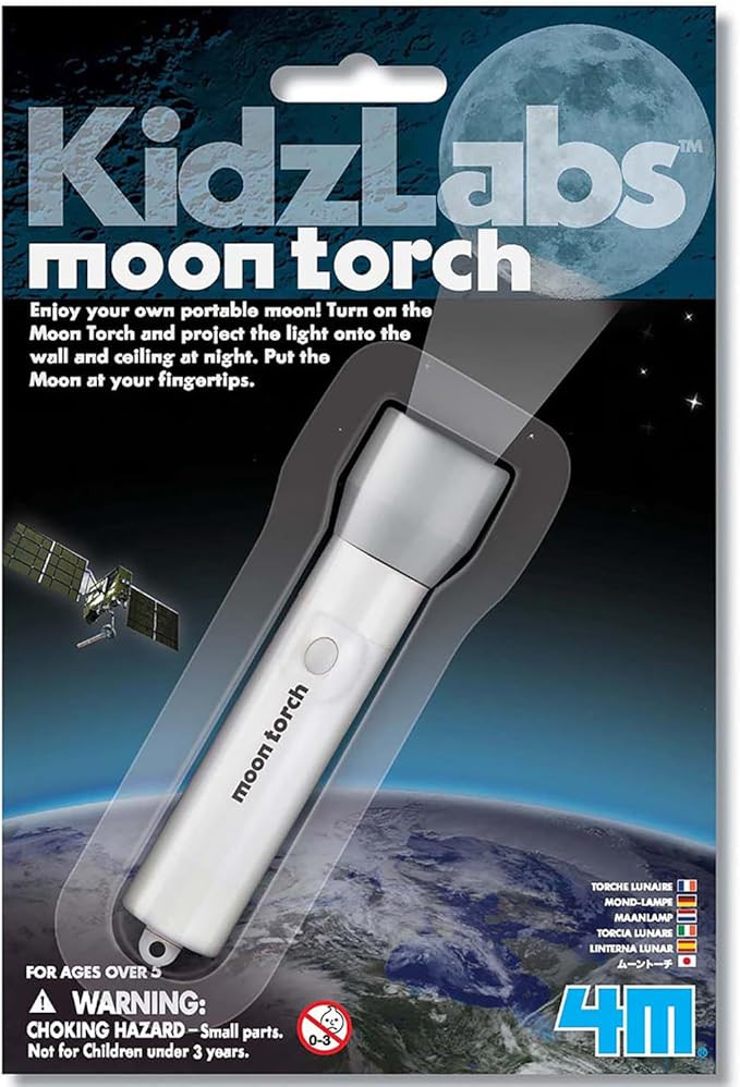 4M: KidzLabs - Moon Torch - Portable Projecting Toy Flashlight, Adjustable Focus Lens, Cast On Wa... | Amazon (US)
