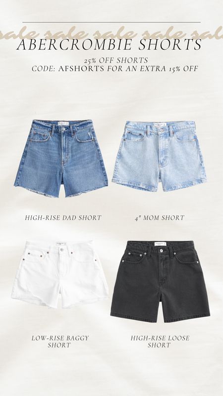 Rounding up some of my favorite shorts that are on sale! Get 25% off shorts and an additional 15% with the code: AFSHORTS.

Almost everything else on the site is 15% off!

Abercrombie sale, shorts on sale, summer style, spring style, warm weather outfits, denim shorts, baggy shorts 

#LTKSeasonal #LTKstyletip #LTKsalealert