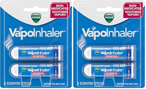 Vicks VapoInhaler, On-The-Go Portable Nasal Inhaler, Non-Medicated, with Refreshing Vapors, Menthol Scent, 2 Scented Sticks (Pack of 2) | Amazon (US)