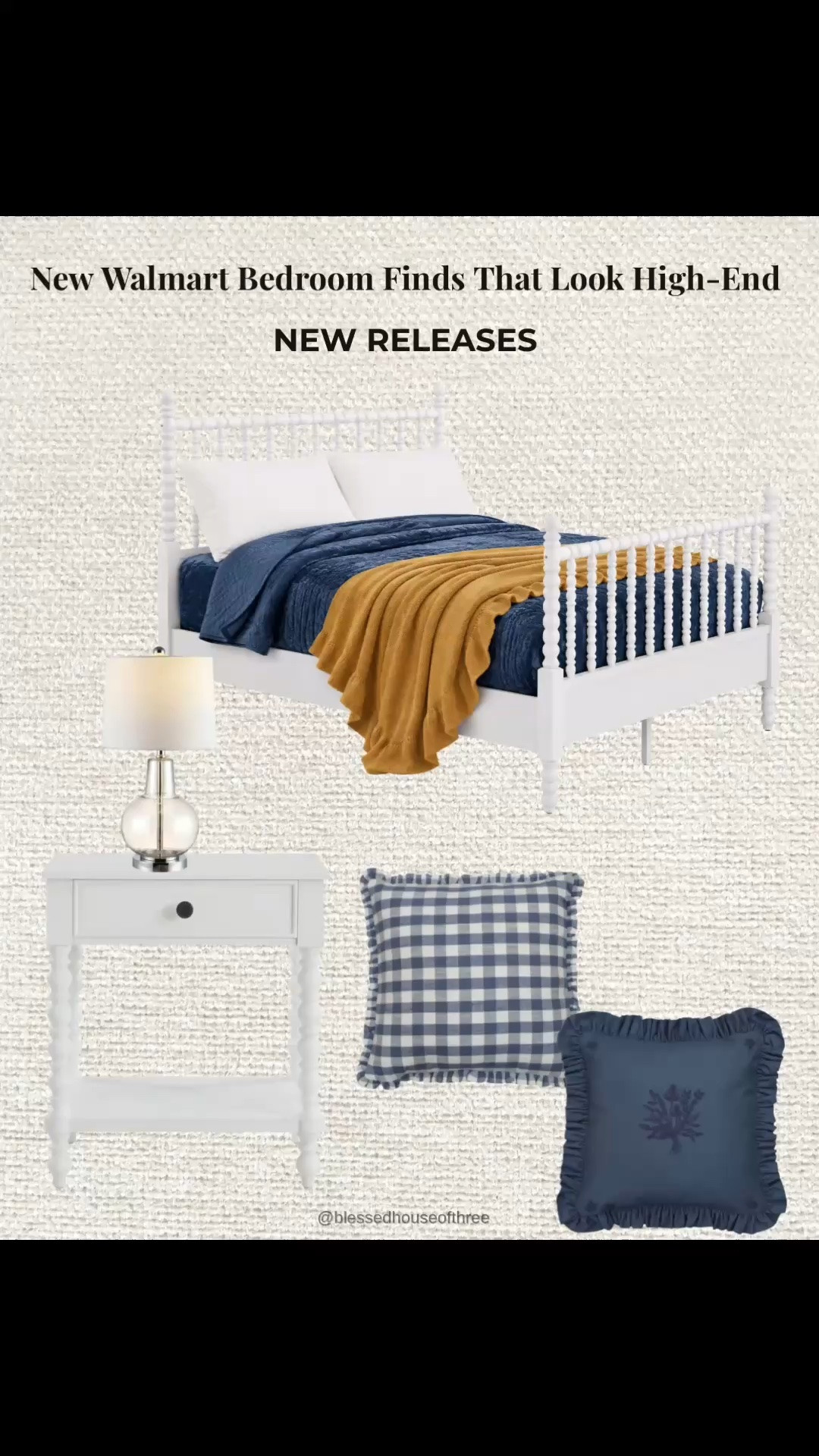 These new Walmart bedroom finds look so much more expensive than they are! If you love the designer-inspired look without the designer price tag, these new releases are worth grabbing before they sell out. I’m loving the beautiful spindle bed, timeless nightstand, cozy quilts, decorative pillows, vintage-inspired mirror, floral pitcher, wood tray, and neutral bedroom decor that instantly creates a warm, collected, high-end look. I’ll also be linking more of my favorite Walmart bedroom furniture, bedding, home decor, designer-inspired finds, and new Walmart home arrivals in my LTK for even more affordable decorating inspiration.

#LTKHome #LTKSeasonal #LTKSaleAlert
