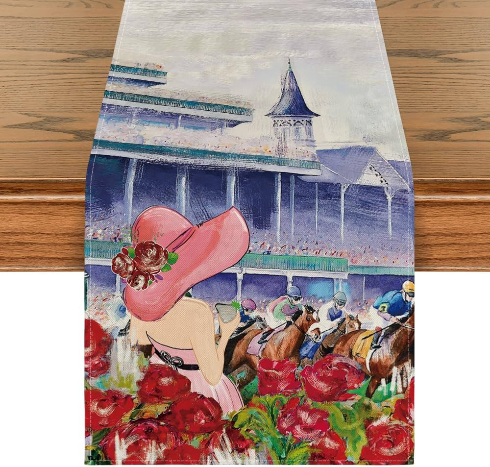 Artoid Mode Rose Horse Racing Castle Kentucky Derby Table Runner, Sports Festival Kitchen Dining ... | Amazon (US)