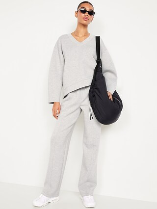 Bounce Fleece V-Neck Cocoon Sweatshirt | Old Navy (US)