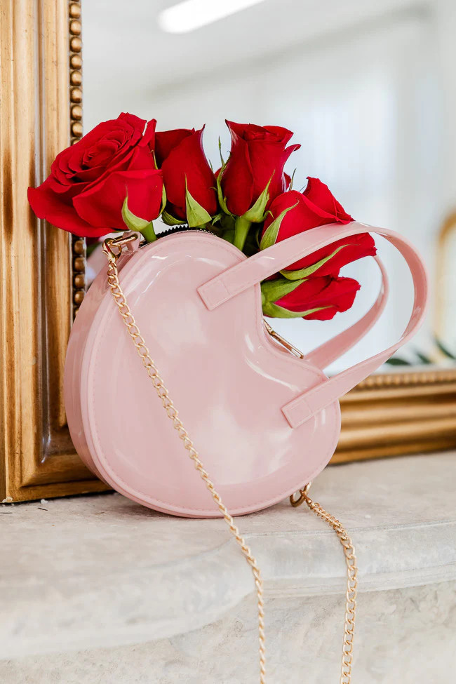 Bright Love Shiny Pink Heart Purse | Pink Lily