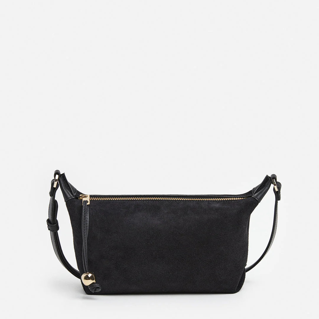 Ru Crossbody Bag Suede Black Bag | Flattered
