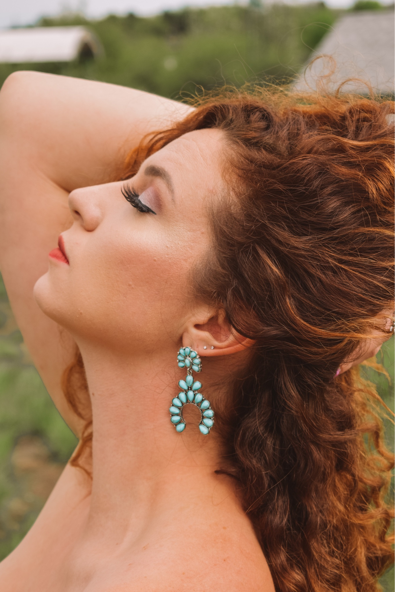 Turquoise earrings from SHEIN 