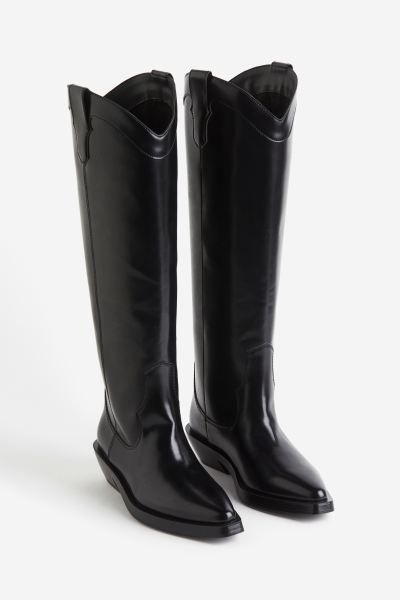 Knee-high Cowboy Boots - Black - Ladies | H&M US | H&M (US + CA)