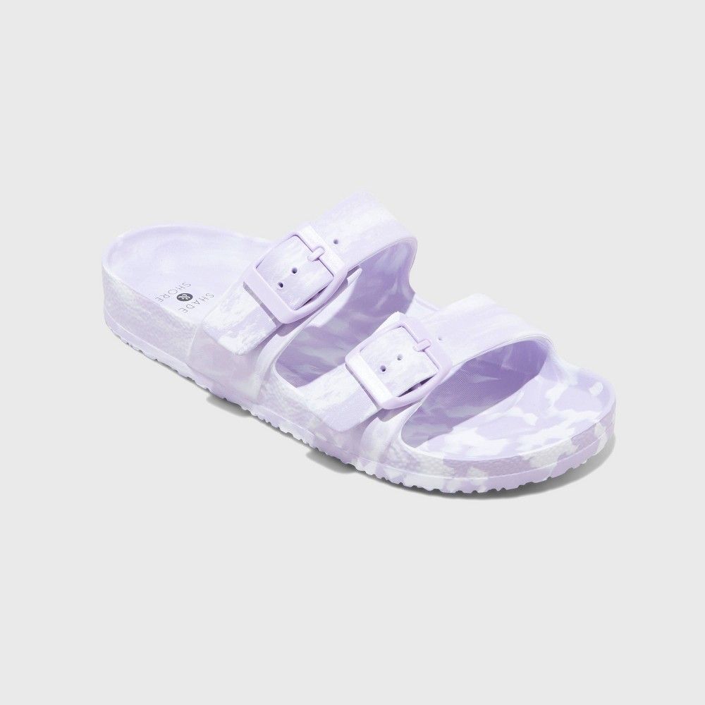 Women's Neida EVA Tie-Dye Two Band Slide Sandals - Shade & Shore™ Lavender 9 | Target