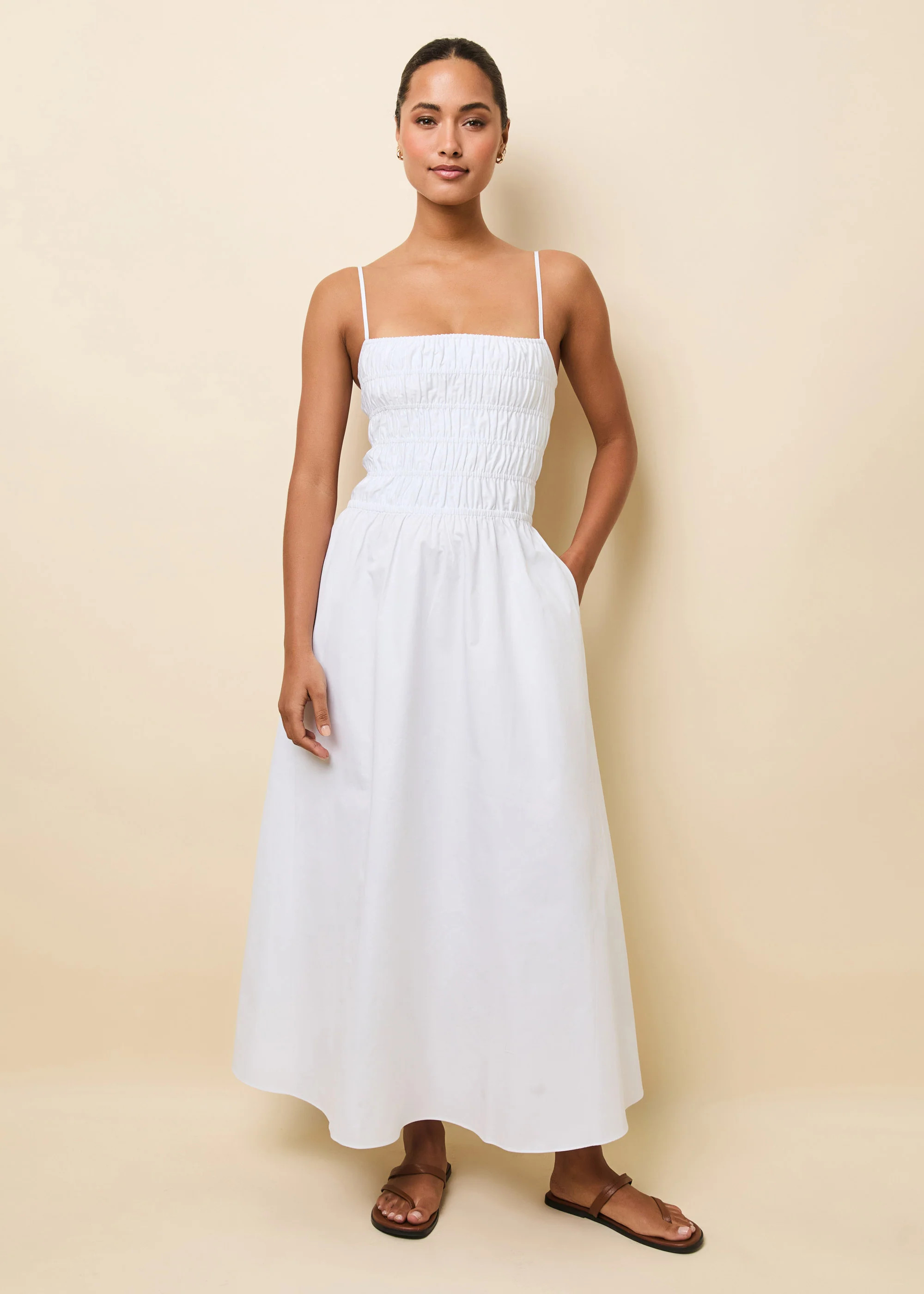 Delta Midi Dress Optic White | Solid & Striped