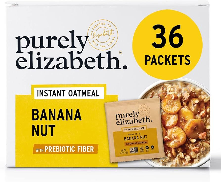 Purely Elizabeth Banana Nut Superfood Oatmeal, with Prebiotic Fiber, Made with Organic Oats, Flax... | Amazon (US)