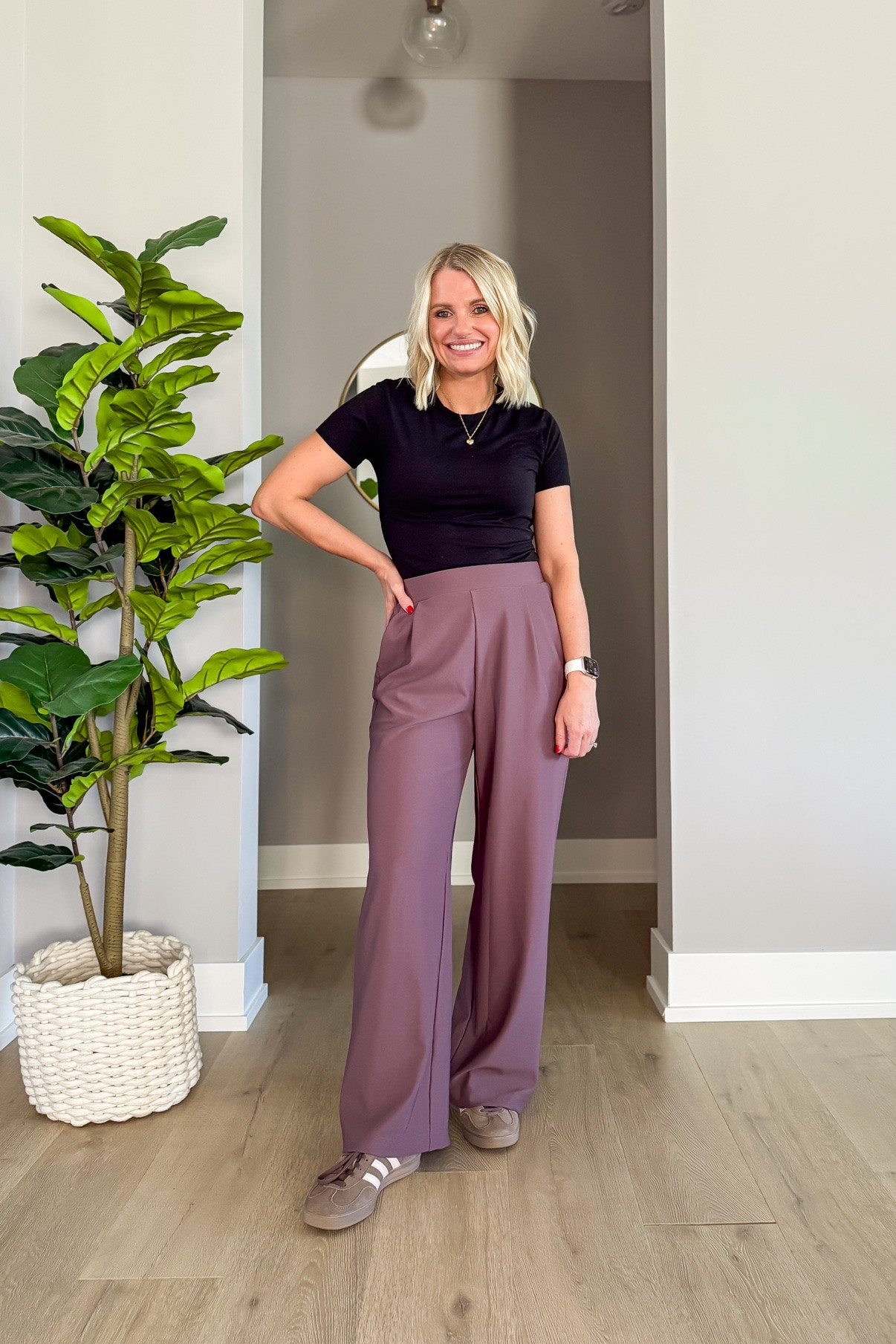 Trying the wide-leg trousers from Halara in this pretty mauve shade. I’m wearing an xs/petite. #gifted #LTKStyle

#LTKOver40 #LTKootd #LTKPetite