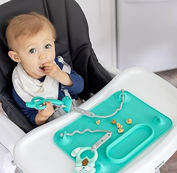 BUSY BABY Silicone Mat - Suction Cups, 4 Straps to Secure Baby Essentials, Self Feeding, Baby Led... | Amazon (US)