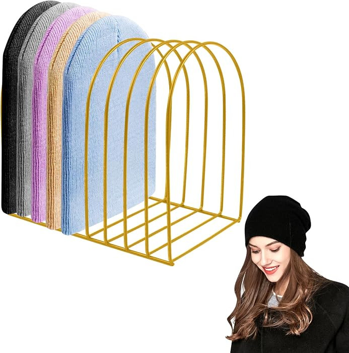 Beanie Holder Organizer, Knitted Hat Storage Rack Display Stand | Amazon (US)