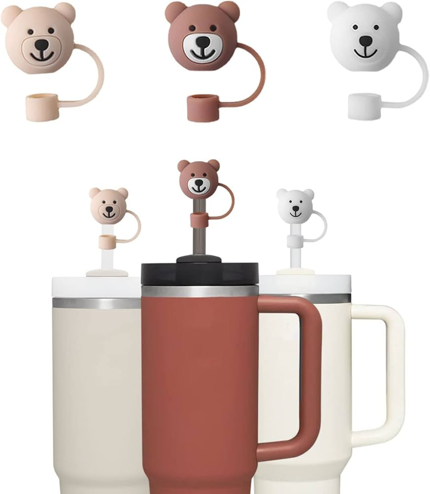 10mm Straw Cover, 3pcs Straw Covers Cap for Stanley Cup 40 oz 30 oz Food Grade Silicone Cute Larg... | Amazon (US)