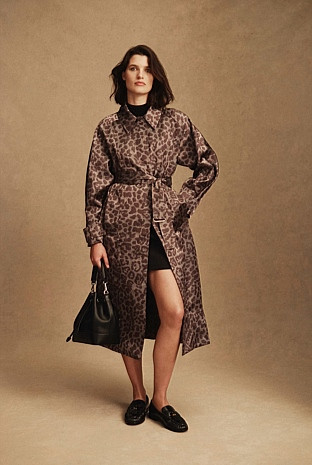 Leopard Jacquard Coat | Country Road