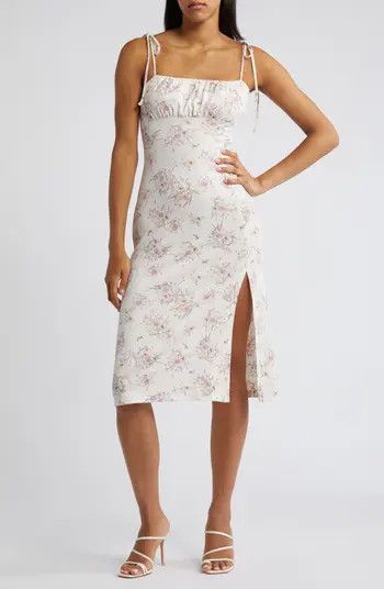 All in Favor Floral Print Bow Strap Sundress | Nordstrom | Nordstrom