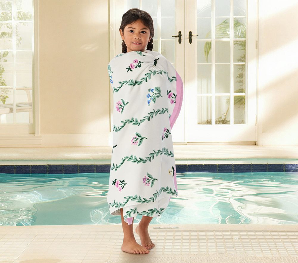 Floral Stripe Kid Beach Towel UPF 50+ | Pottery Barn Kids