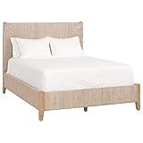 Benjara California King Bed with Rope Woven Wooden Frame, Beige | Amazon (US)