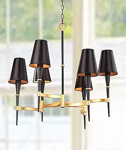 Safavieh CHA4004A Collection Alroy 3 Light 30" Black and Gold Chandelier | Amazon (US)