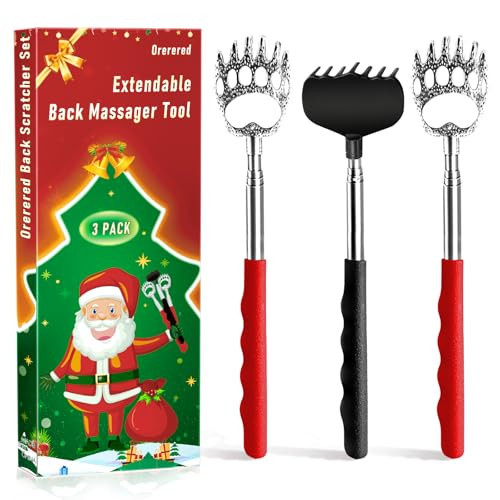 Orerered Back Scratcher Stocking Stuffers for Men Women Adults Christmas Stocking Stuffers Gifts for Men Women Husband Dad Mom Teens Funny Back Scratcher Extendable with Christmas Gift Box (3pcs) | Amazon (US)