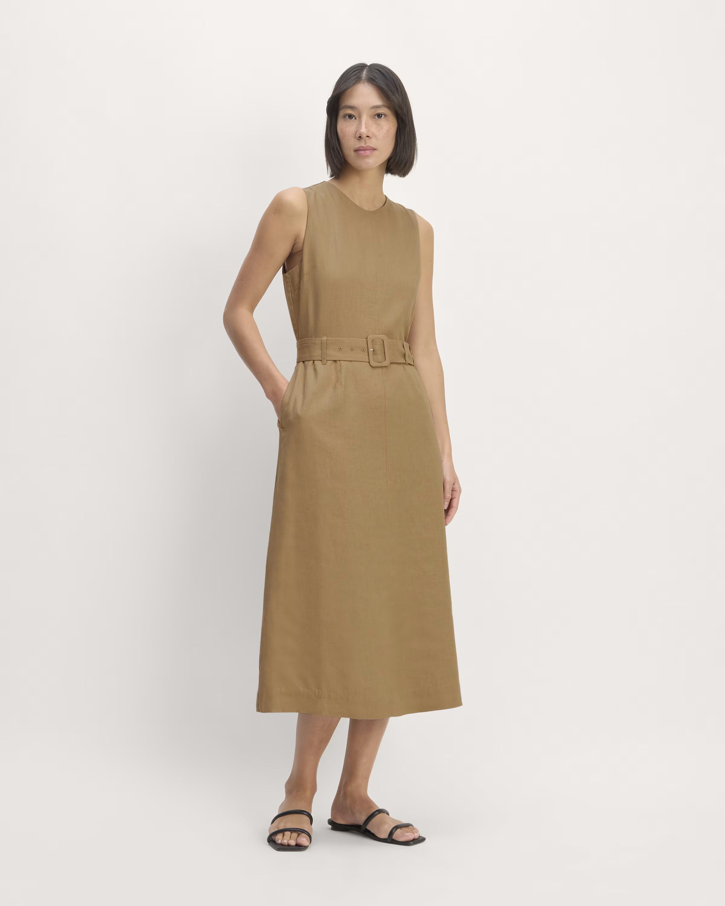 The Linen Belted Midi Dress | Everlane