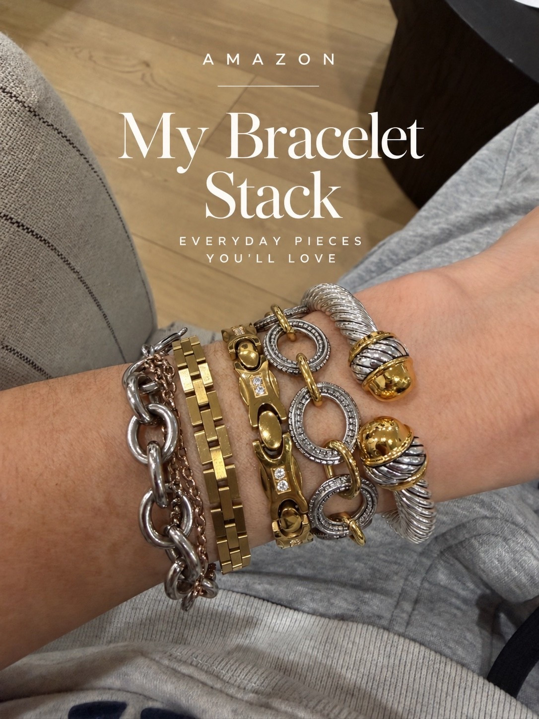 Amazon bracelet stack ✨ Mixing gold + silver is my favorite way to make a stack feel effortless but still elevated. Linked everything below! 🤍

#LTKU #LTKBeauty #LTKootd