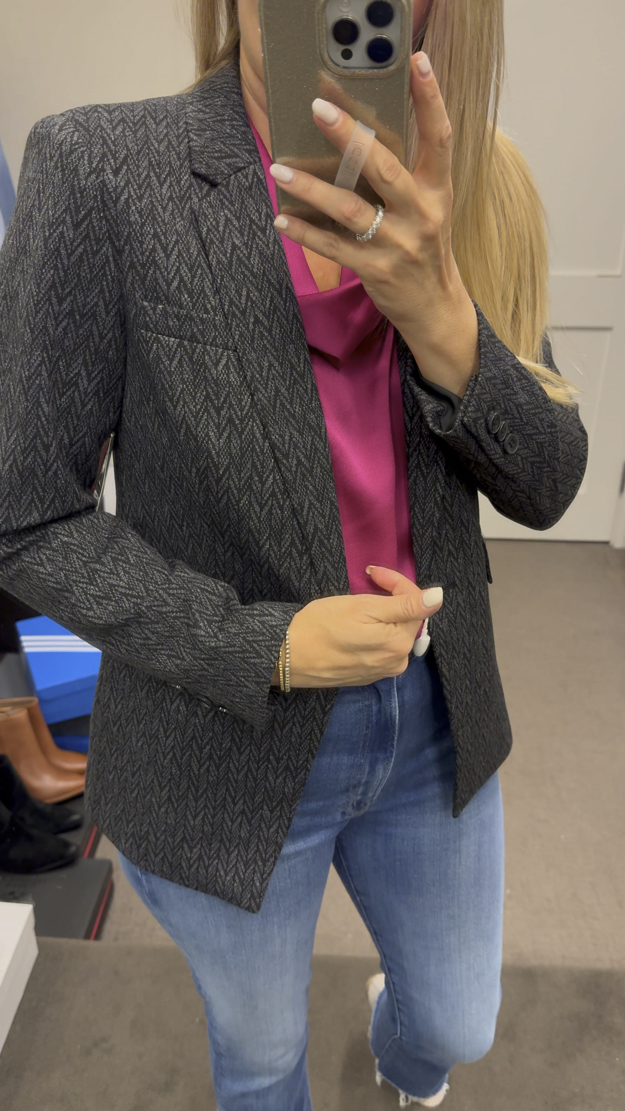 Herringbone blazer part of the nail that is so cute. I would get your true to size in this Nordstrom anniversary sale.

#LTKSummerSales #LTKxNSale #LTKOver40