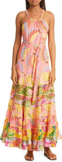 FARM Rio Mixed Fruit Tiered Crossback Maxi Sundress | Nordstrom | Nordstrom
