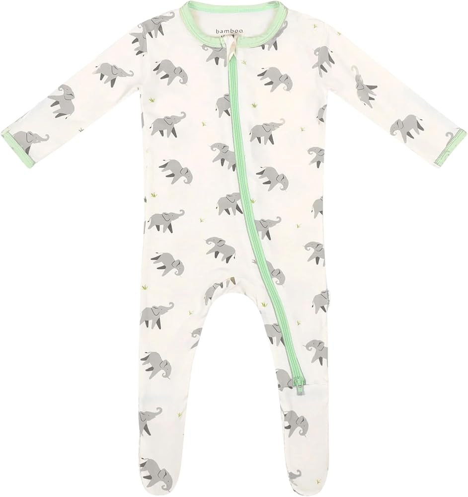 Soft Baby Bamboo Viscose Footie Pajamas, Zipper Closure, 0-24 Months | Amazon (US)