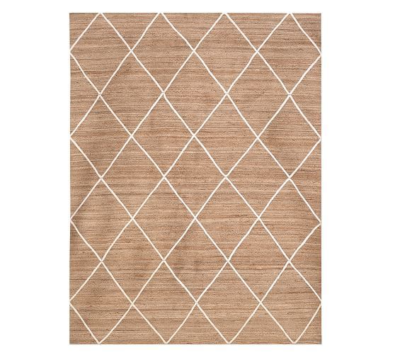 Jute Lattice Rug - Flax/Ivory | Pottery Barn (US)