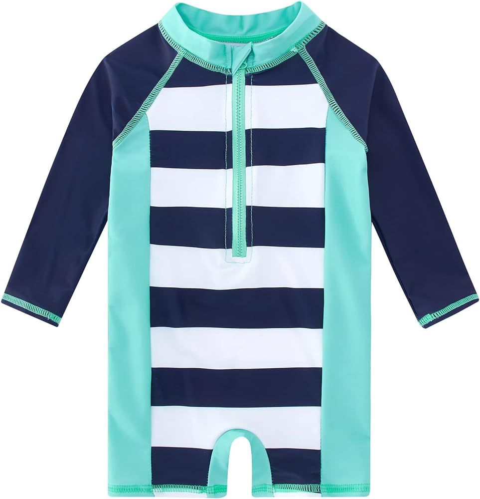 uideazone Baby Toddler Boys Girls Zipper Rash Guard Swimsuit UPF 50+ One Piece Beach Swimwear Bathin | Amazon (US)