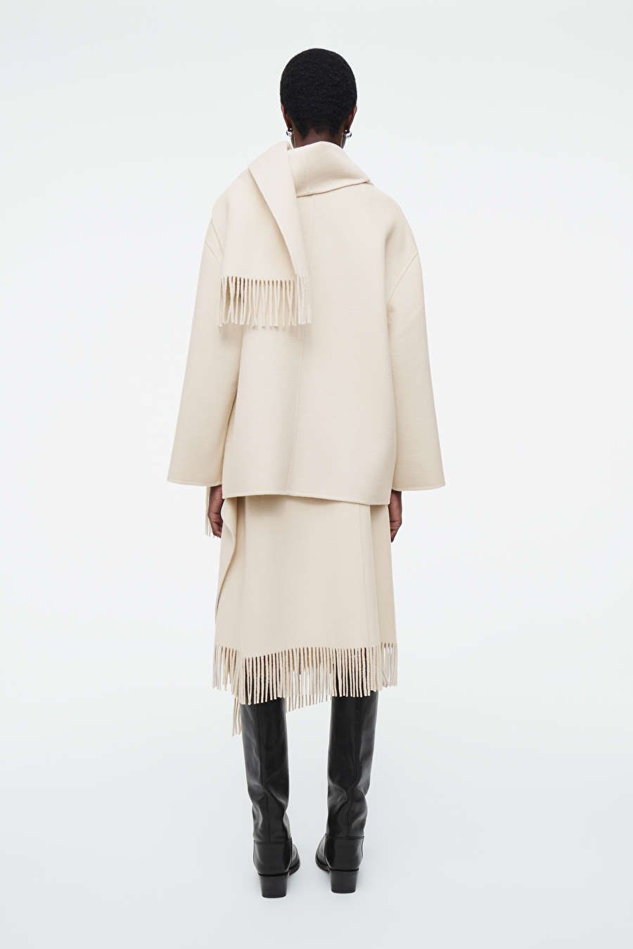 OVERSIZED WOOL-BLEND SCARF JACKET - WHITE - COS | COS UK