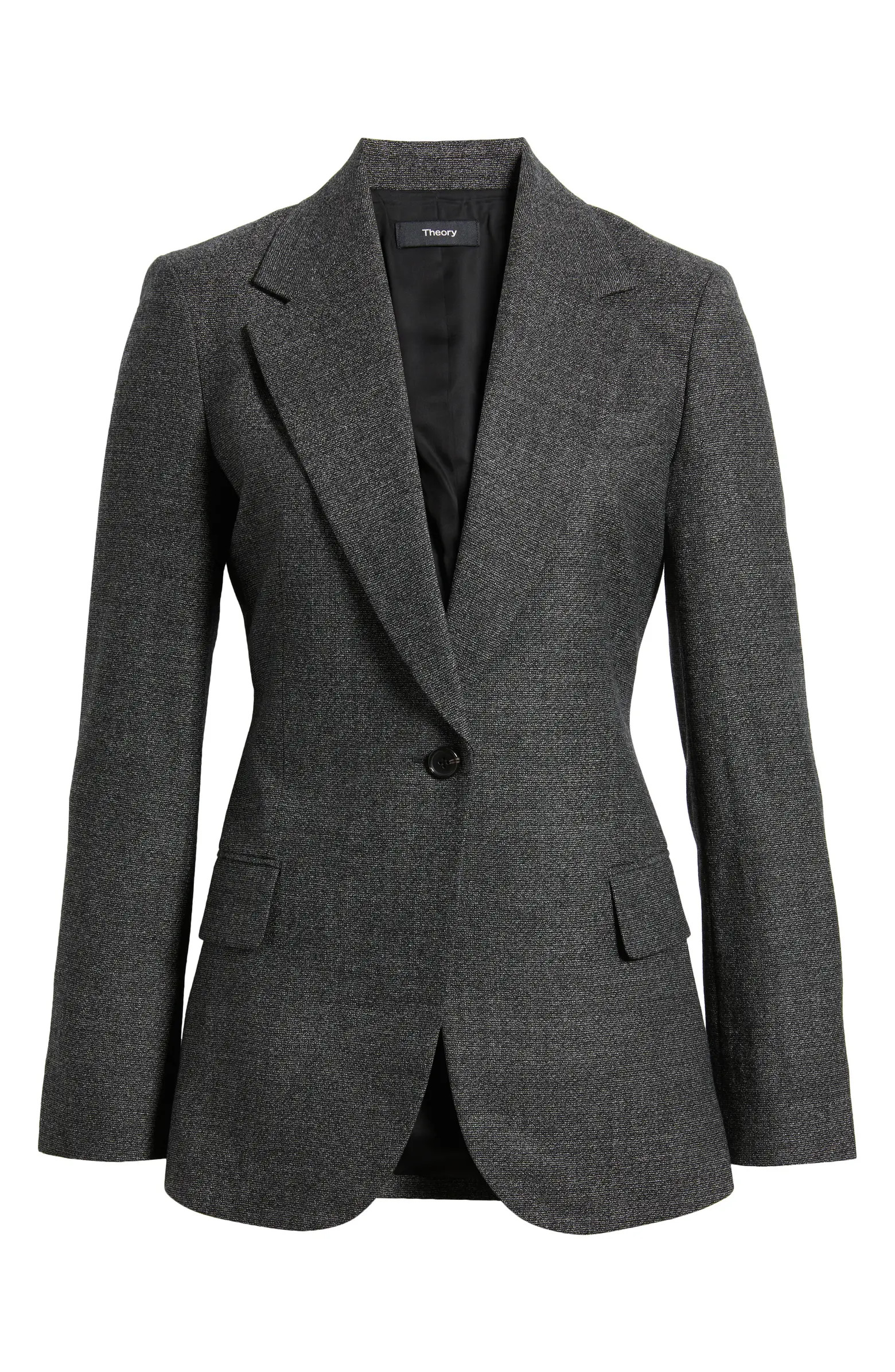 Theory Lynnia Marled One-Button Virgin Wool Blazer | Nordstrom | Nordstrom