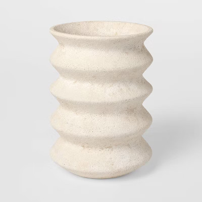 Earthenware Ribbed Vase Heathered White - Threshold™ designed with Studio McGee | Target