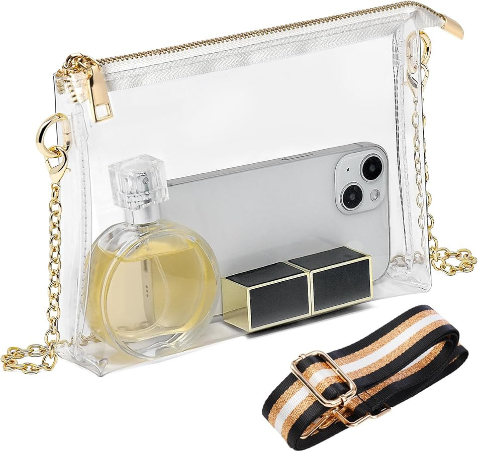 FANGSUN Clear Purse for Women, Clear Crossbody Bag Stadium Approved, Small Transparent Handbag fo... | Amazon (US)